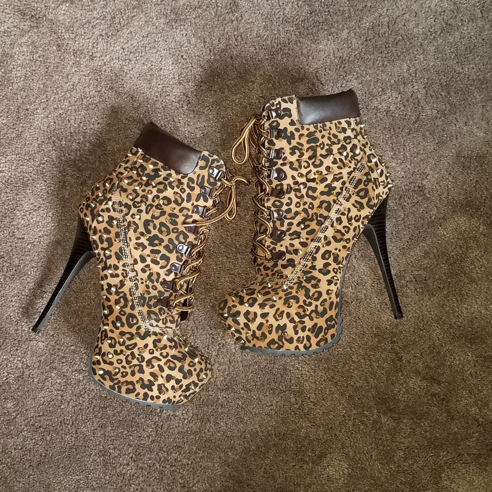 Studded Stilleto Combat Boot